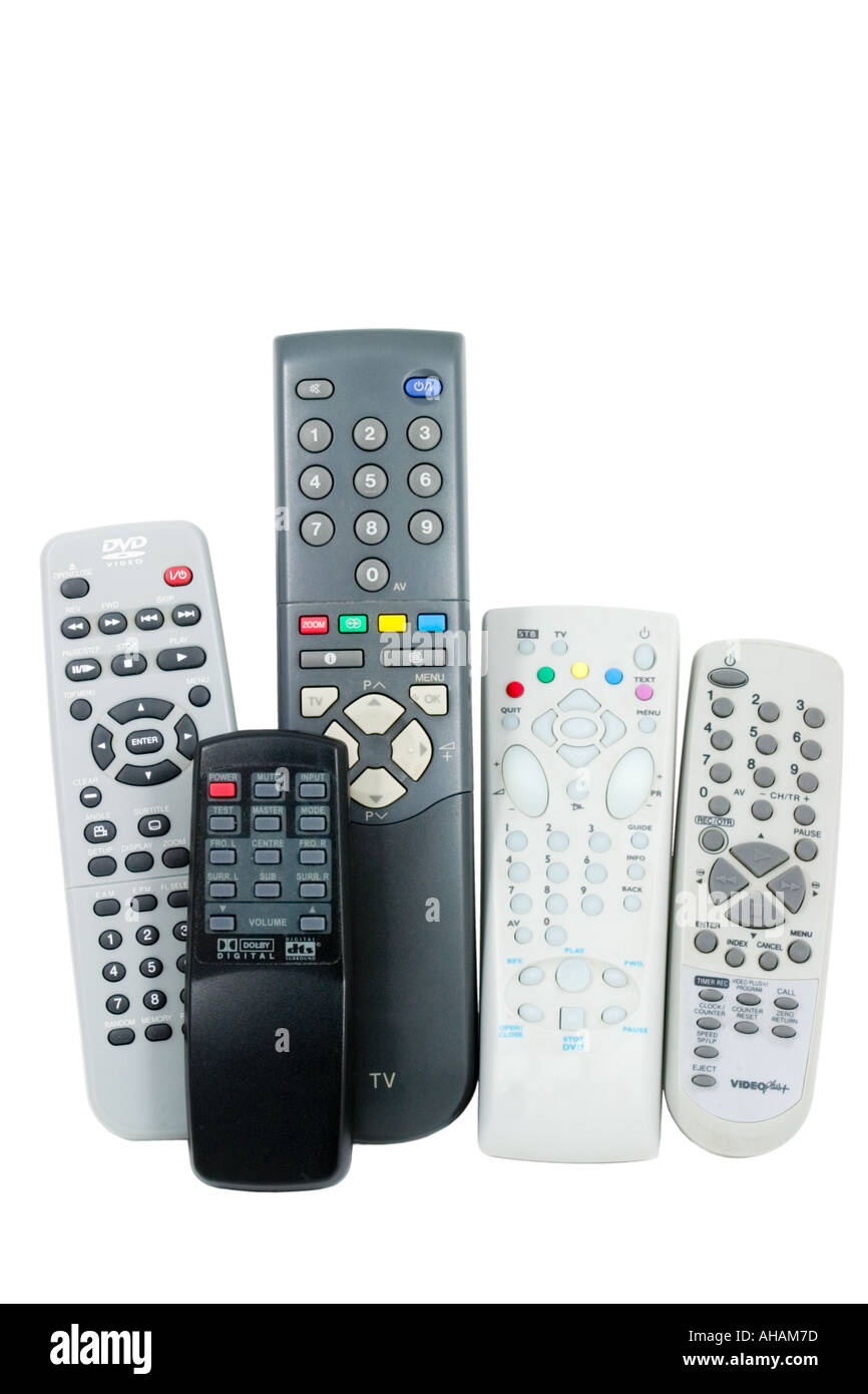 5 remote controls Stock Photo Alamy