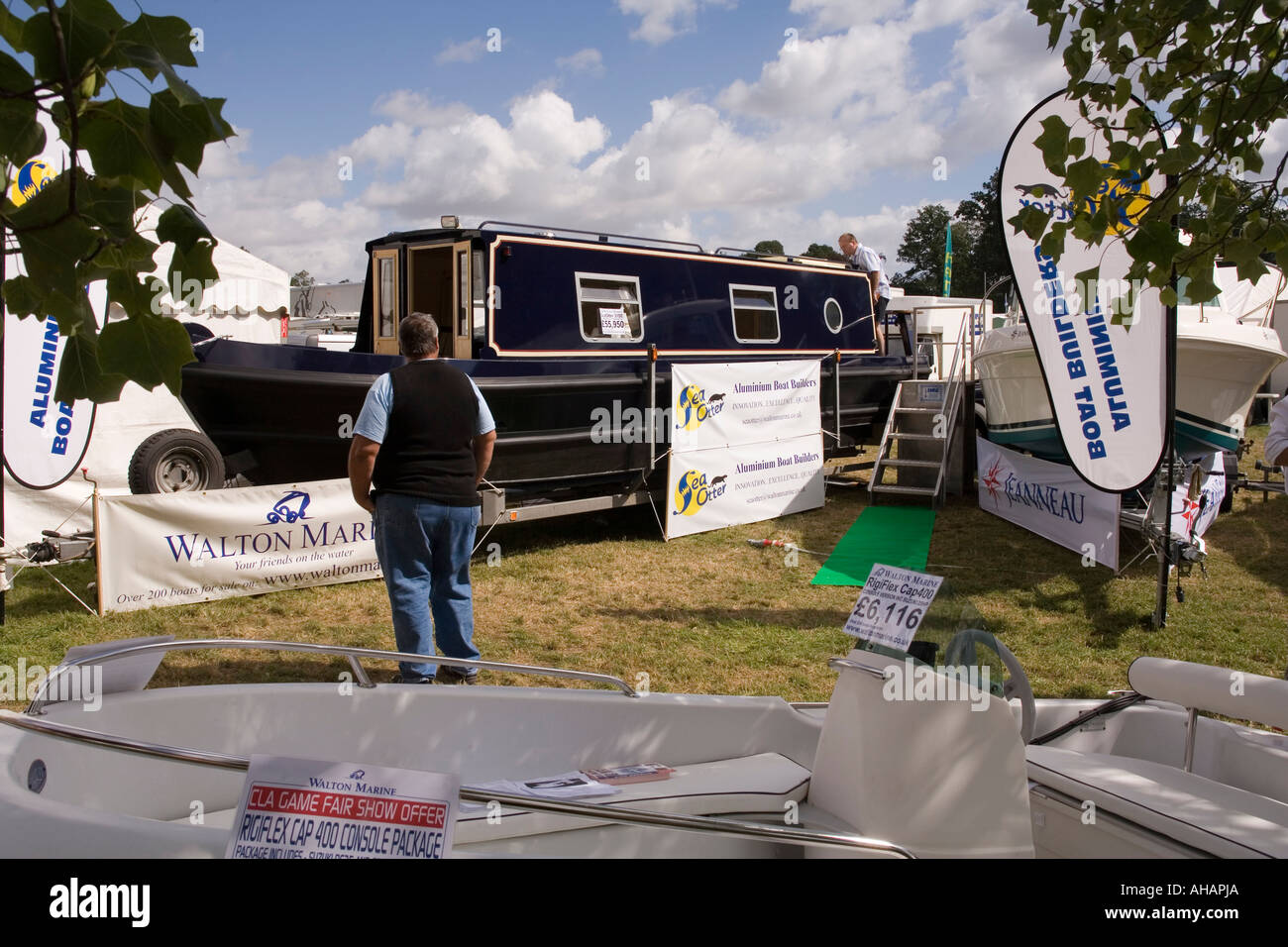 UK Hampshire Romsey Broadlands CLA Game Fair Walton Marine boat stand