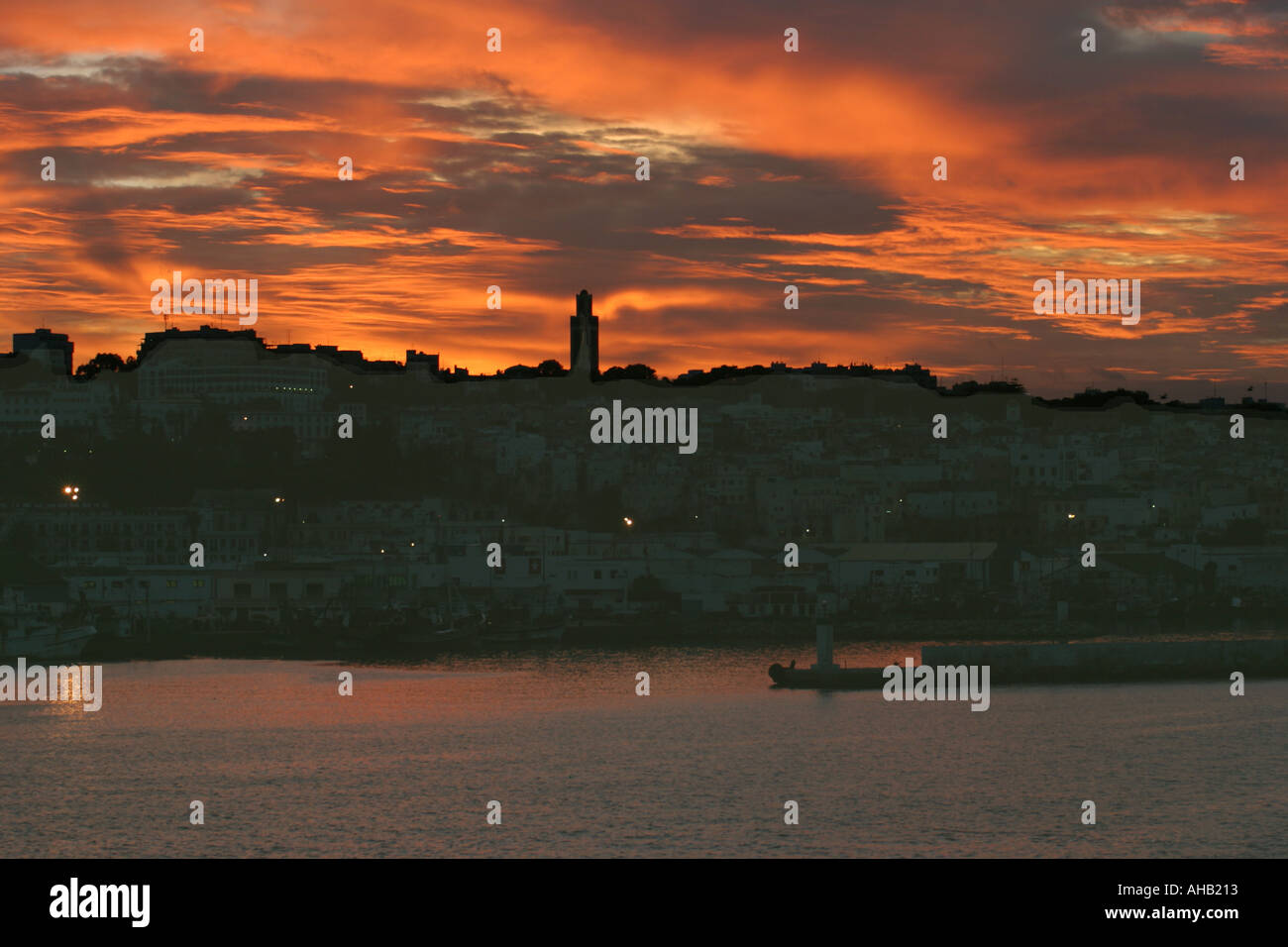 Morocco Tangier at dusk Stock Photo