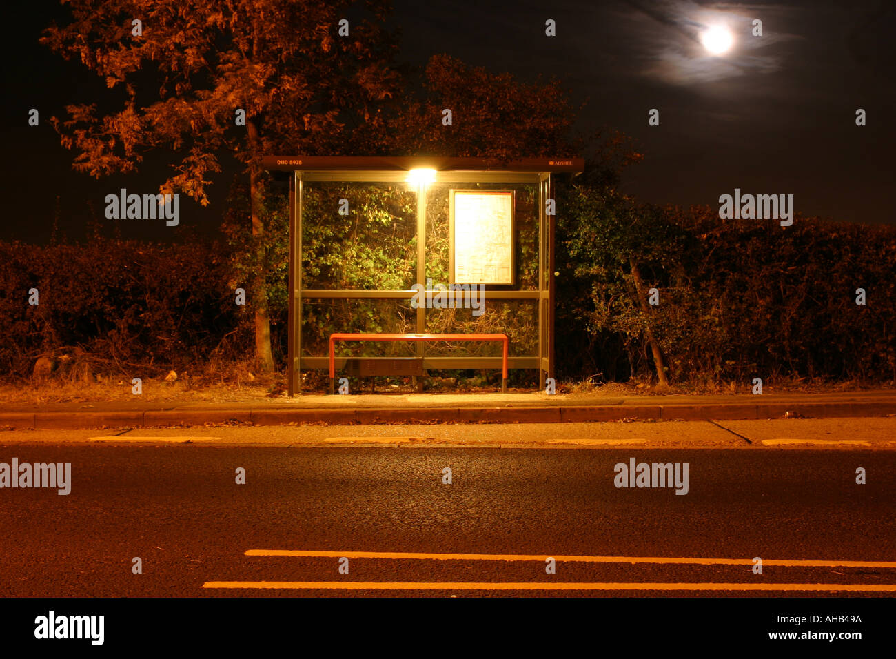 Bus stop bench night hires stock photography and images Alamy