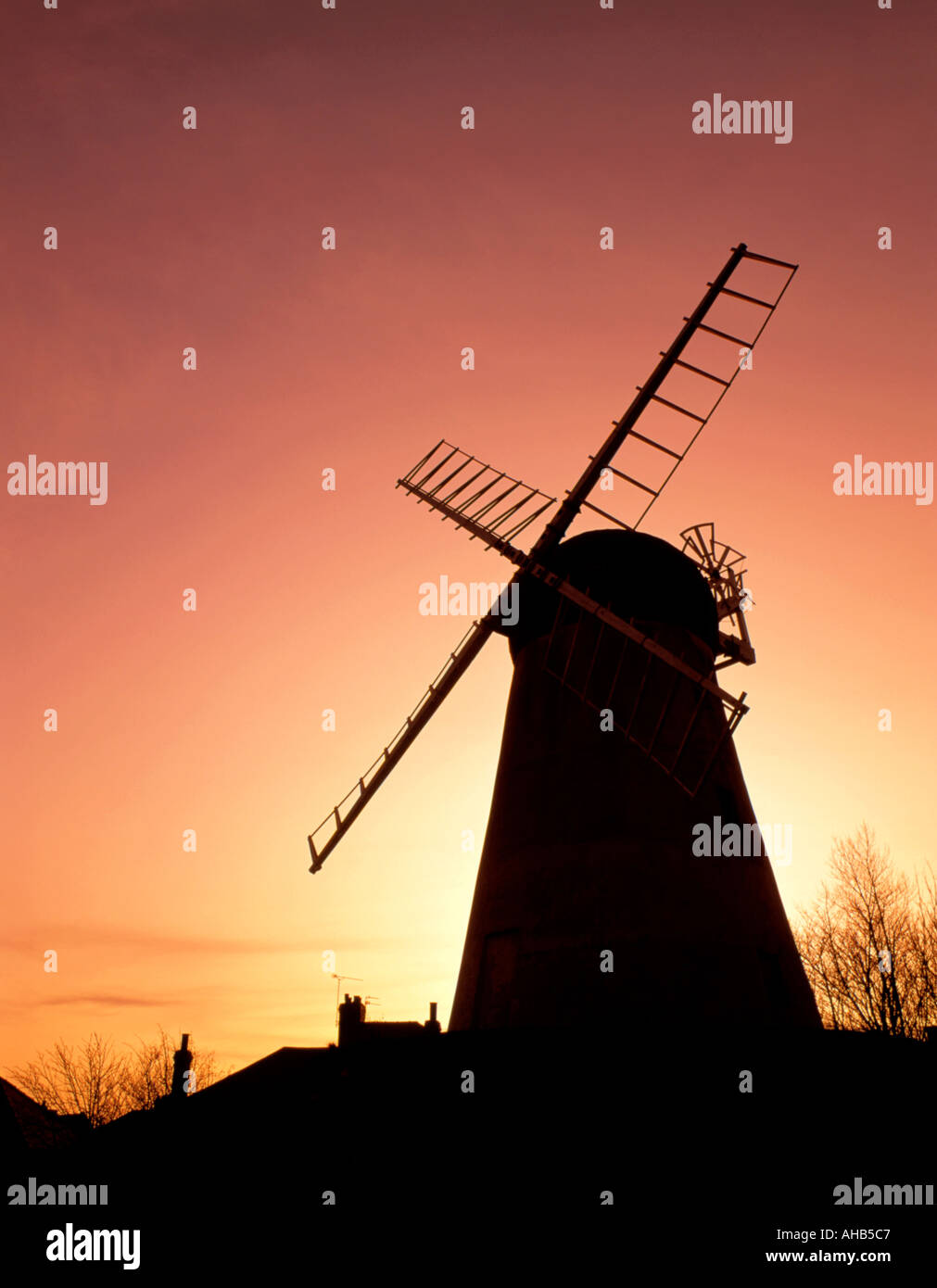 Fullwell Mill at sunset, Cleadon village, near Sunderland, Tyne and