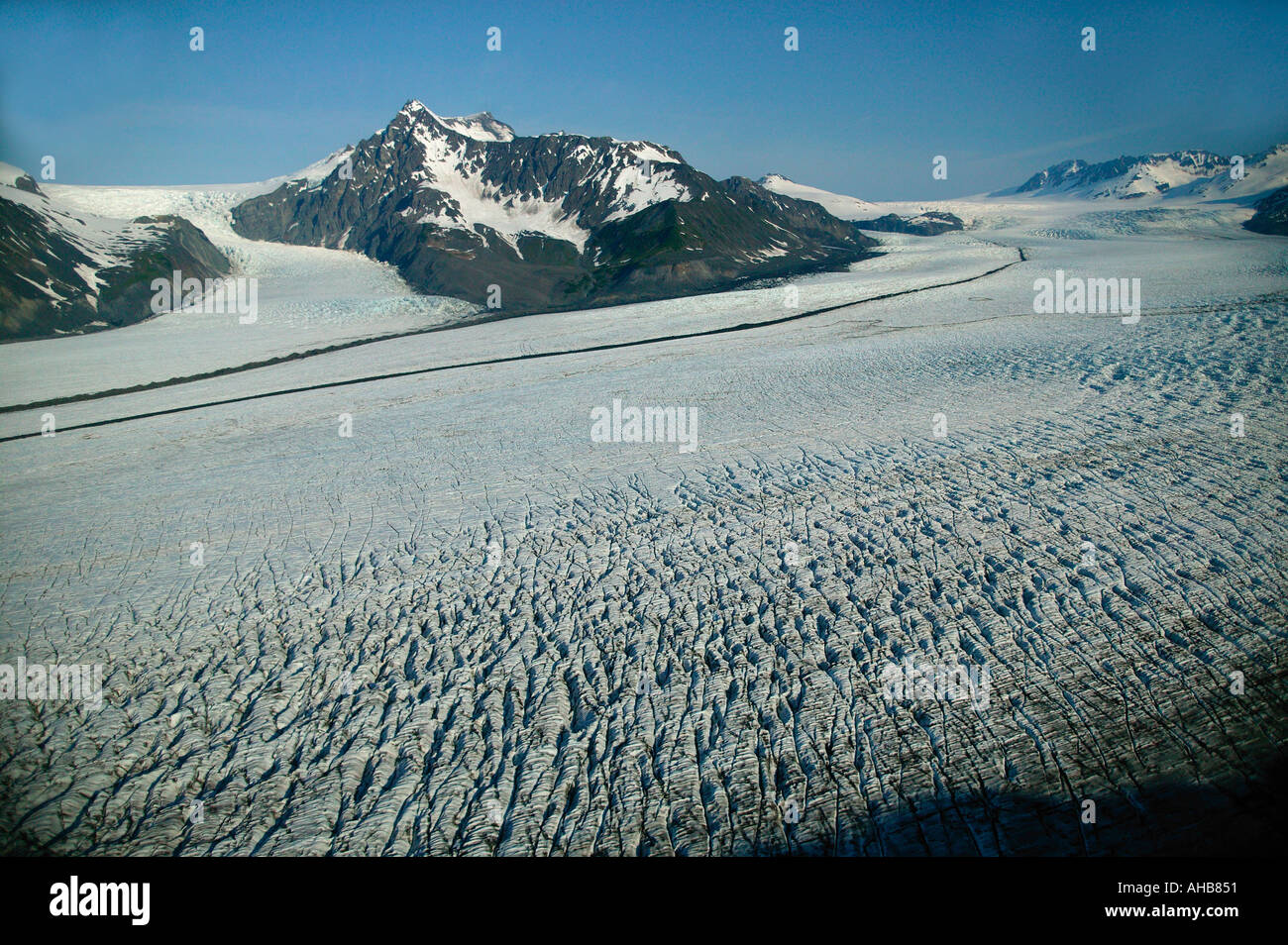 Bear Glacier Kenai Fjords National Park aerial photo of the Kenai Peninsula Alaska Stock Photo