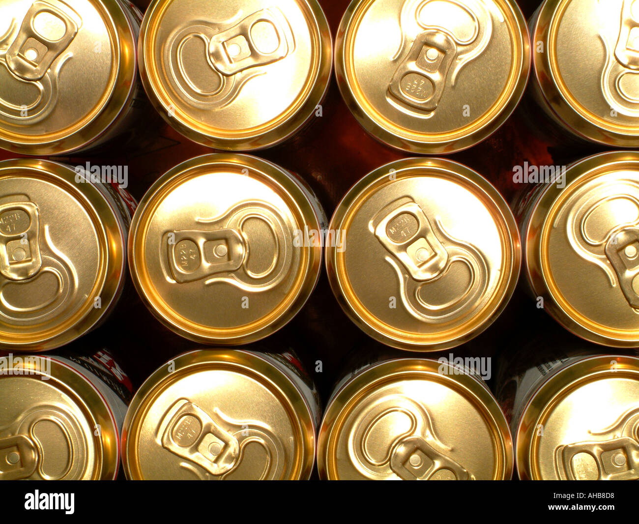 Beer cans and ring pulls from above Stock Photo Alamy