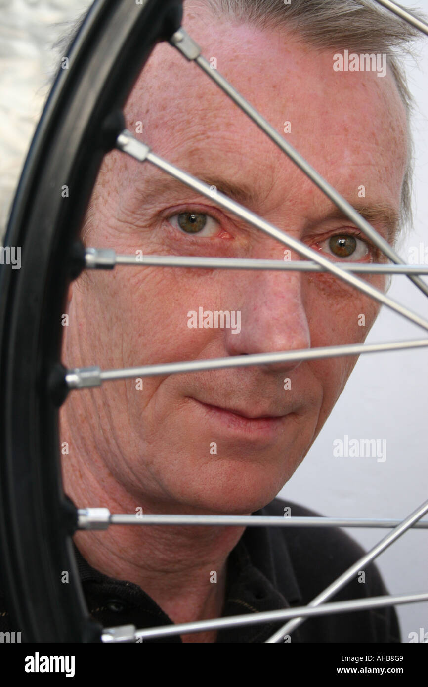 "Wheel wright and classic bike enthusiast Jeff Holt building a wheel in