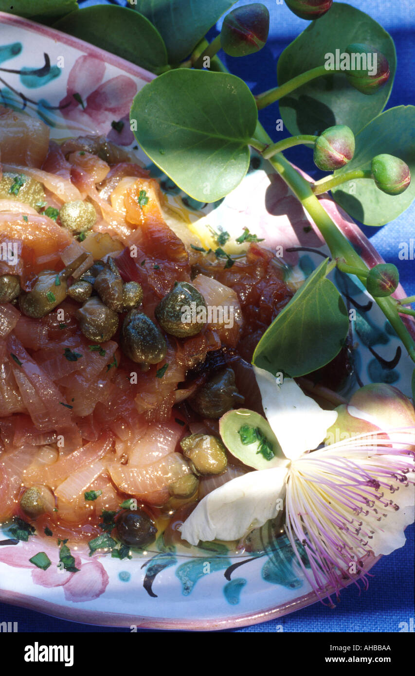 Onion marinade Pantelleria Sicily Italy Stock Photo