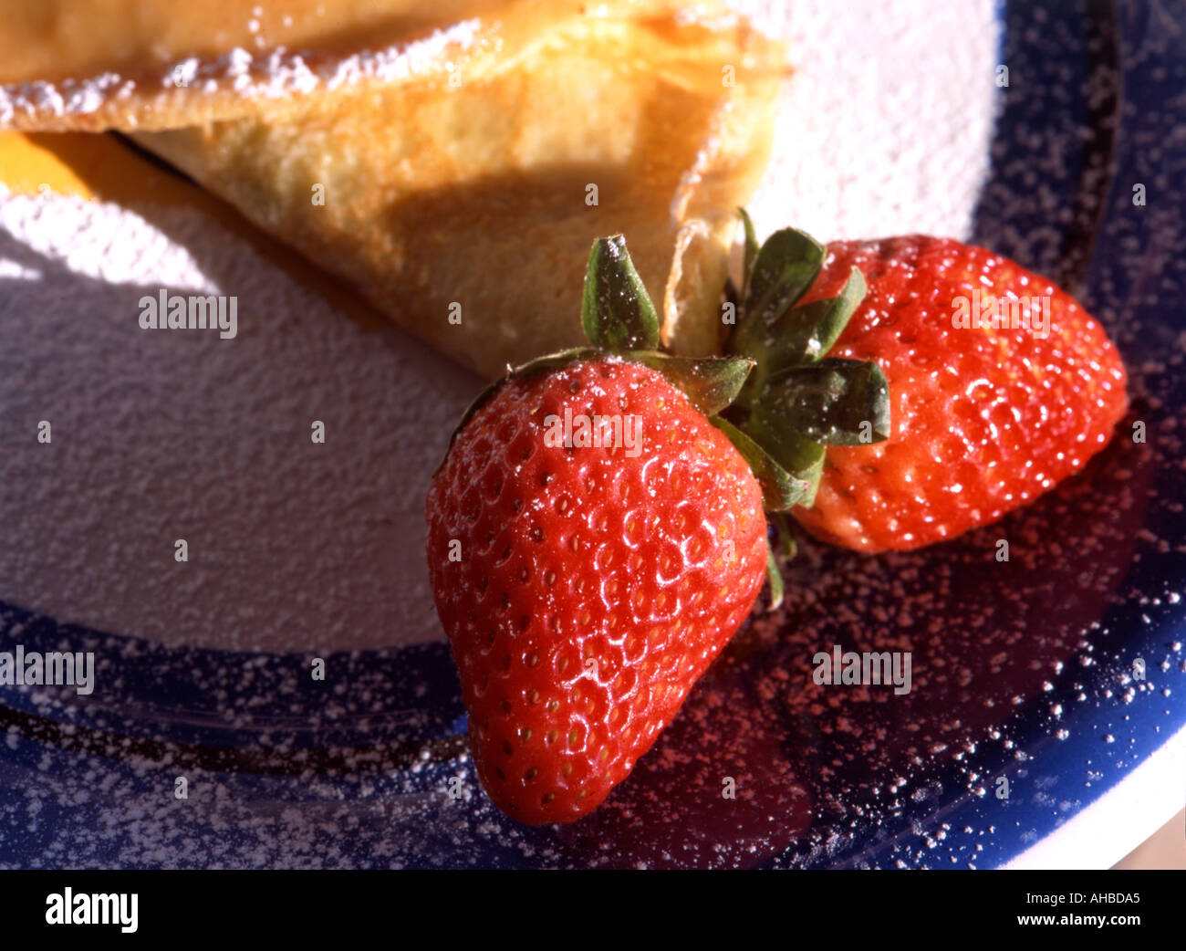 Crï¿½pe souzette with strawberry jam Italy Stock Photo Alamy