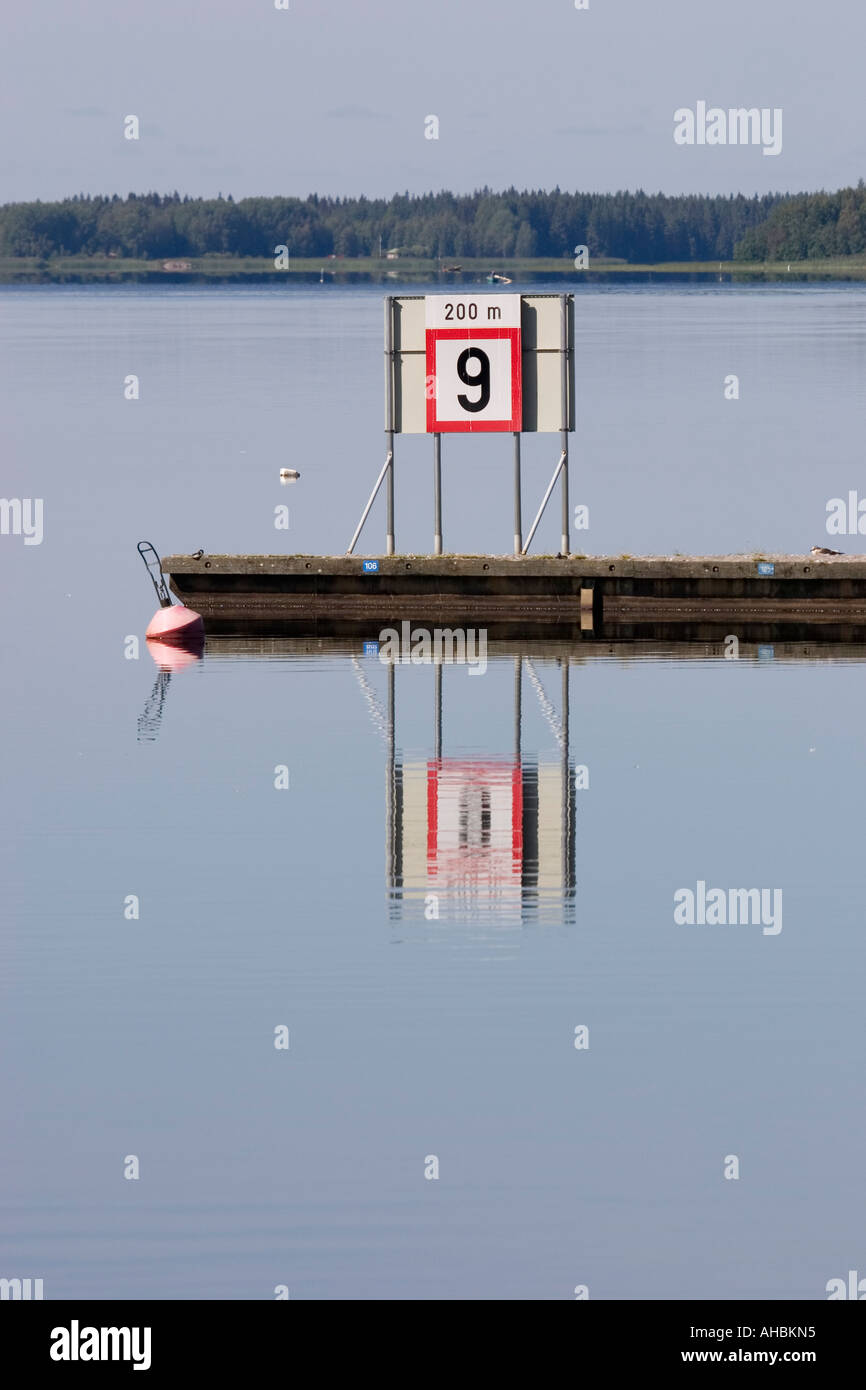 speed limit in harbour Stock Photo