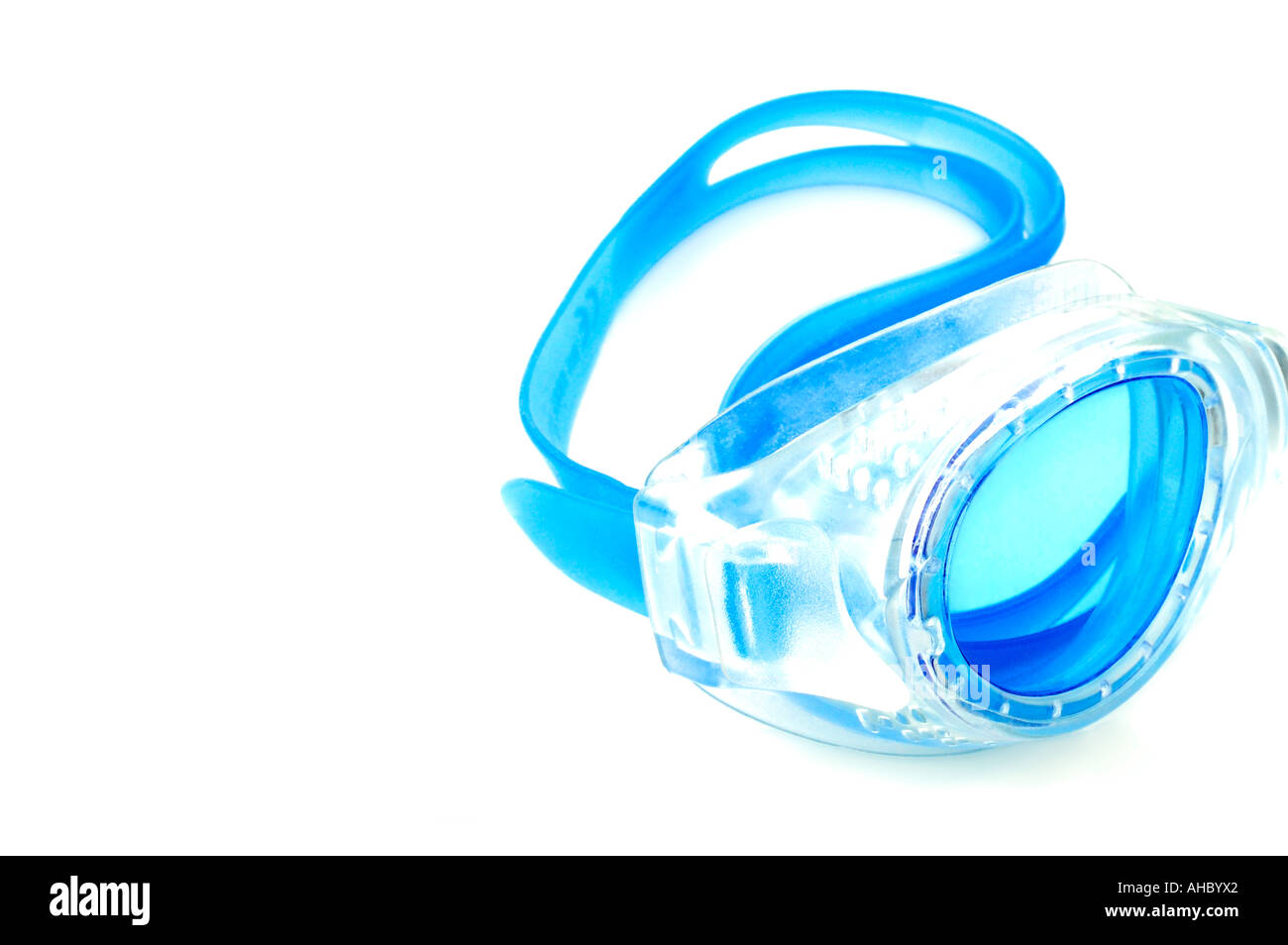 blue swimming goggles Stock Photo