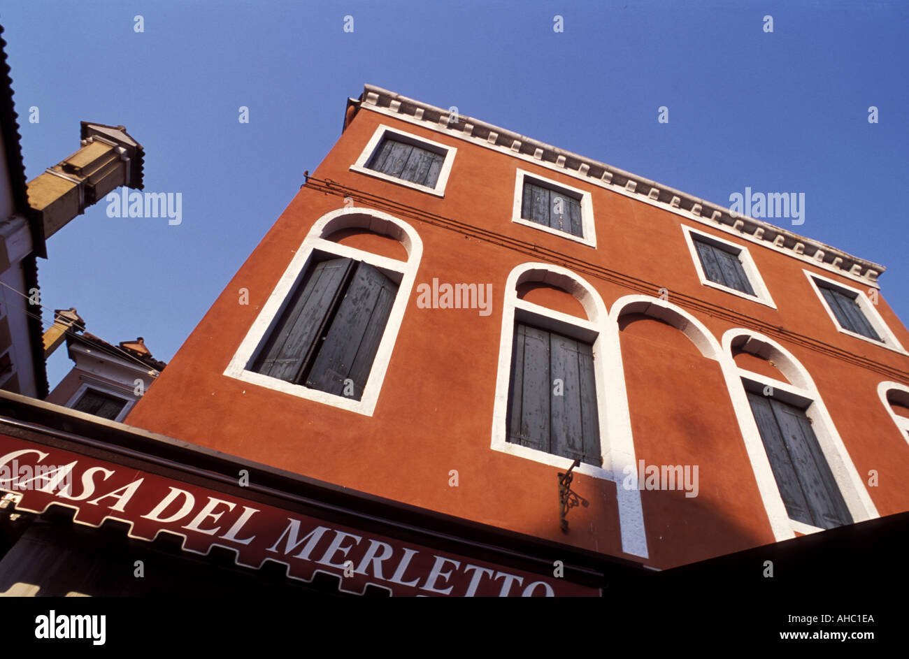 Typical house and a shop of laces in Burano Venice Veneto Italy Stock Photo