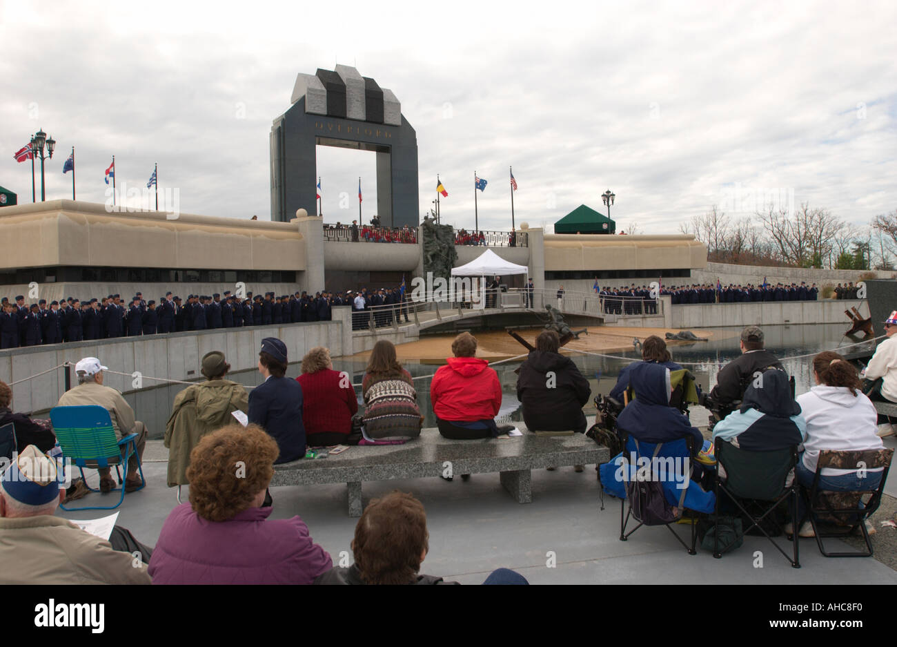 Local JROTC units march in celebration at WWII D Day Memorial in