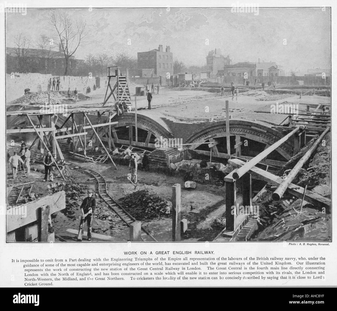 England 1897 work on the great central railway hires stock photography