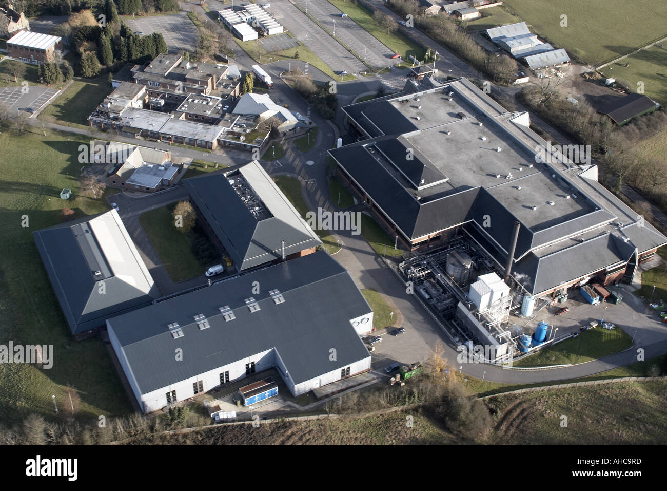 High level oblique aerial view of Lister Institute Elstree Borehamwood Hertfordshire WD6 england Stock Photo