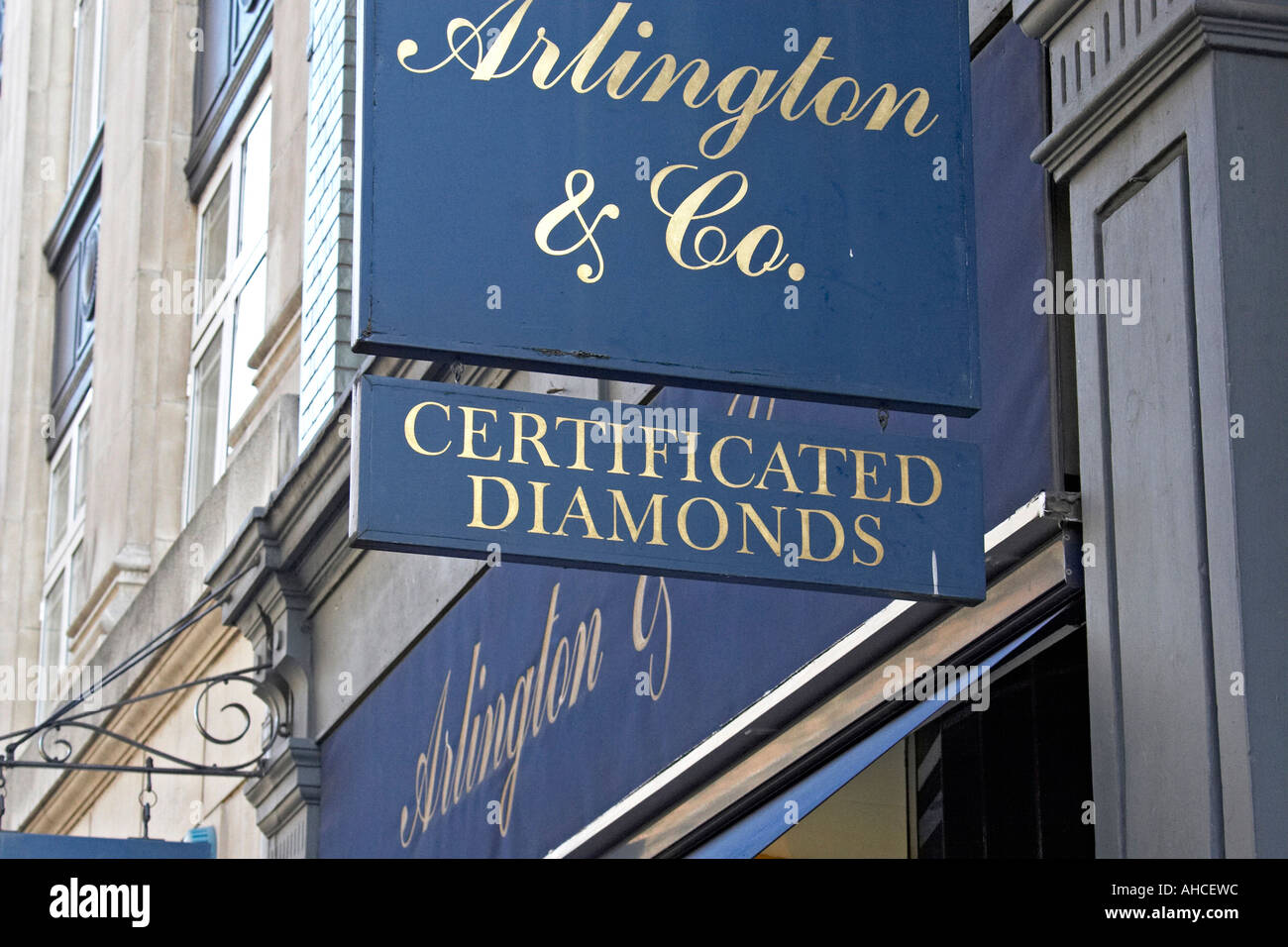 Certificated diamonds jewellers sign Hatton Garden London EC1 England