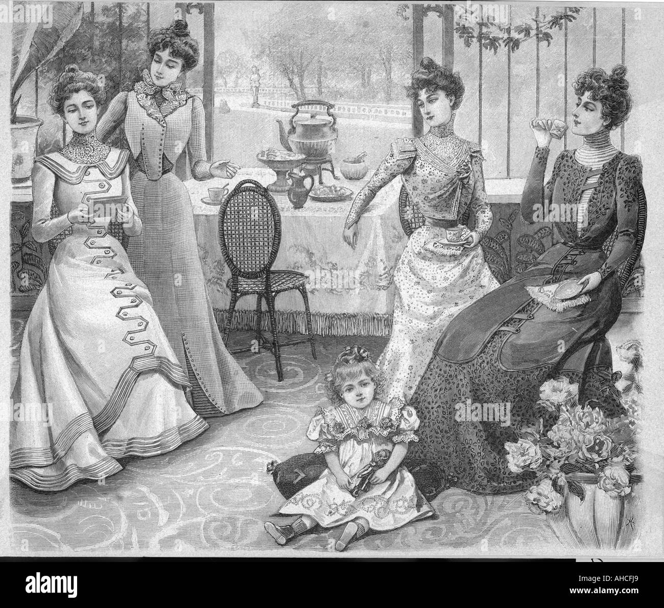 Afternoon Tea 1899 Stock Photo