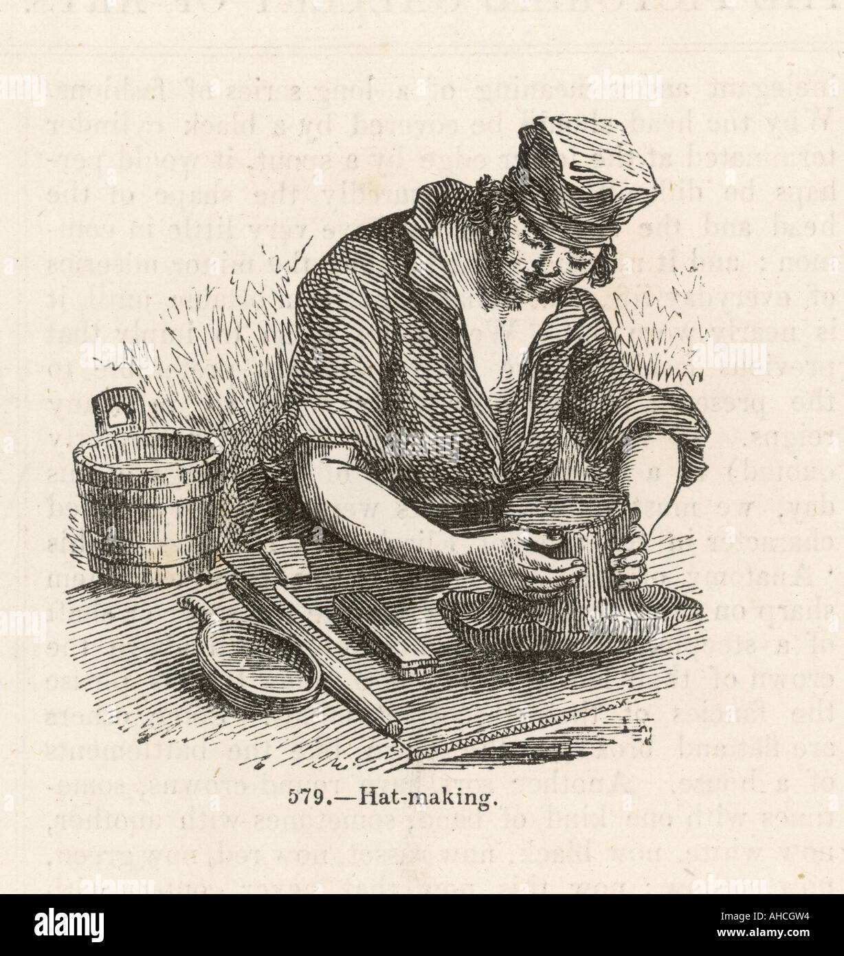 Hatter Circa 1850 Stock Photo