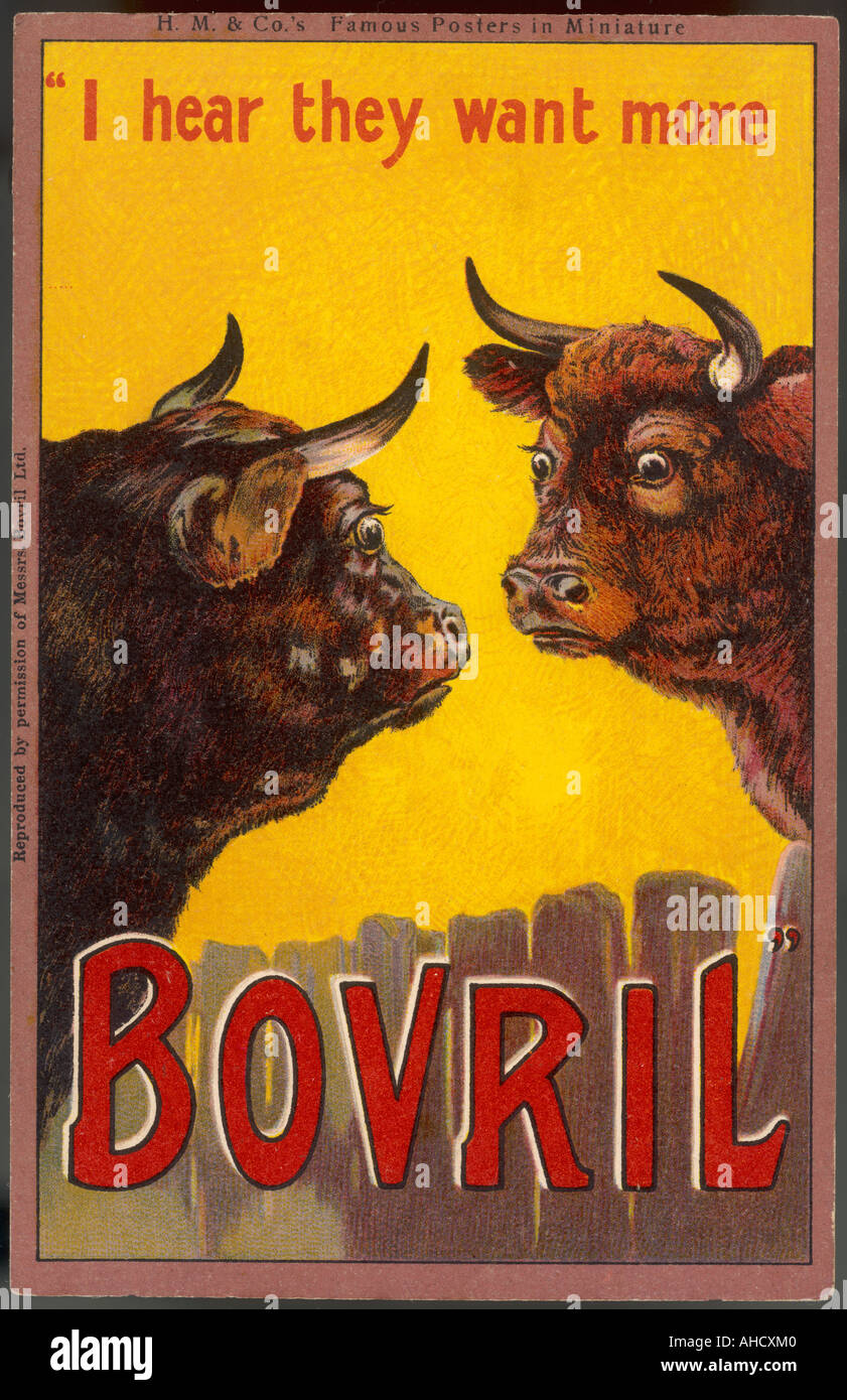 Advert Bovril Bulls 1890 Stock Photo