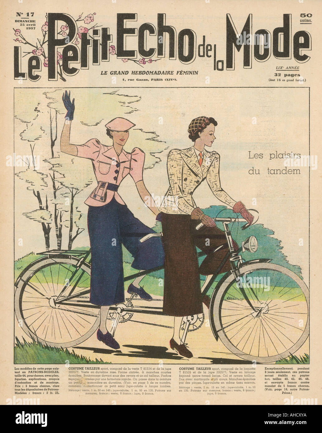 Culottes On Cycles 1937 Stock Photo - Alamy
