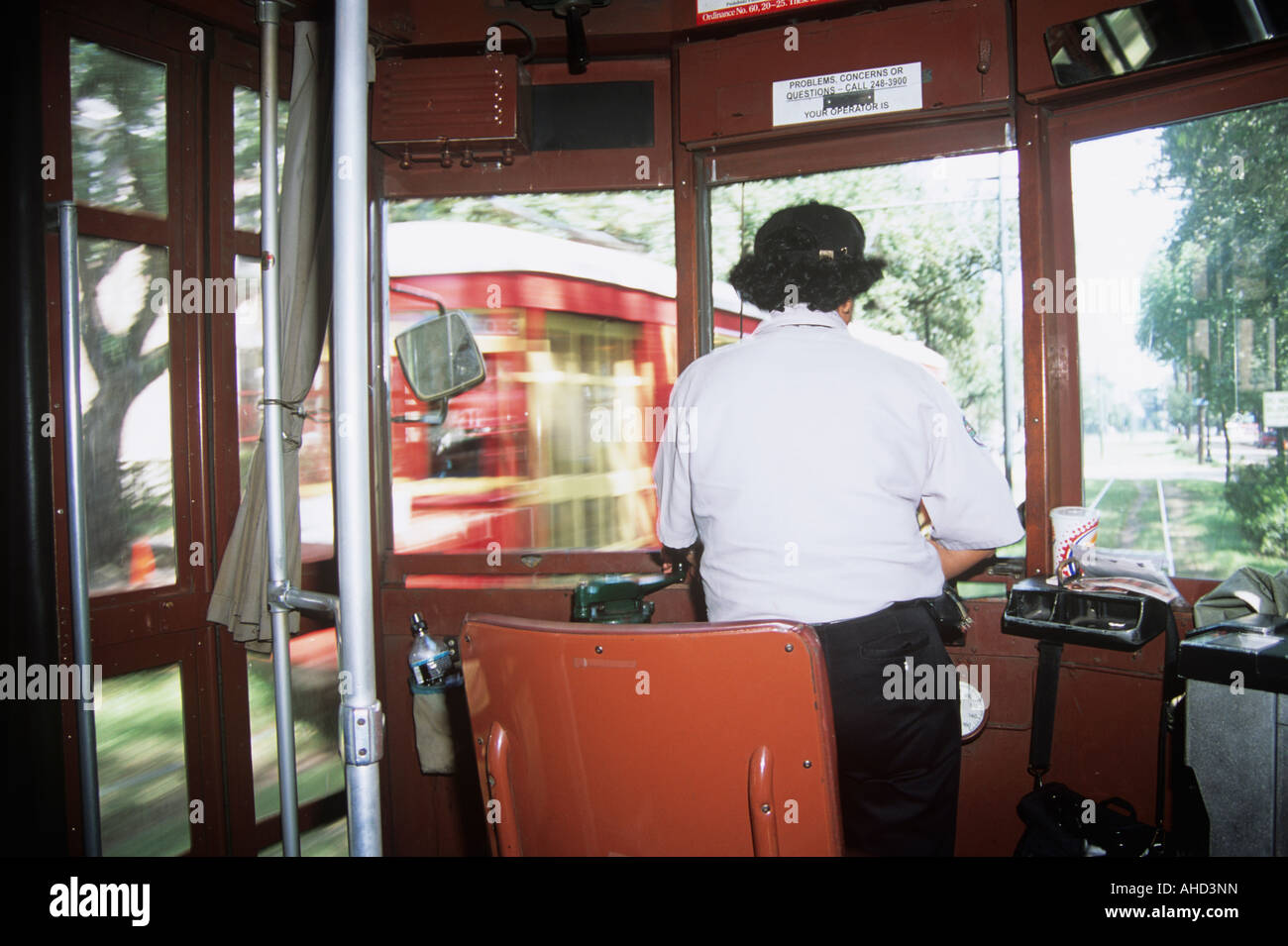 Driver driving RTA tram, New Orleans, Louisiana, USA Stock Photo - Alamy