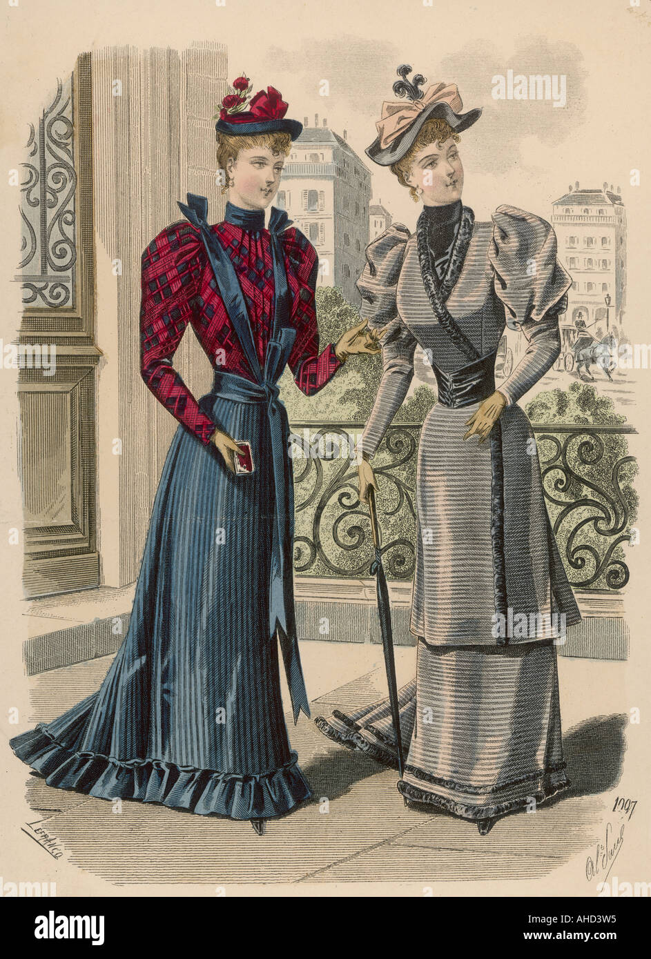 French Fashions 1891 Stock Photo Alamy