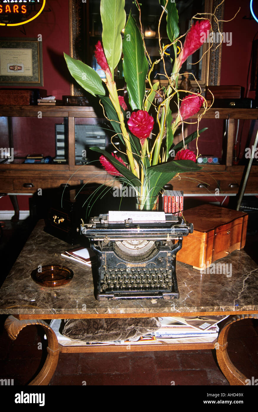 Antique typewriter on display in an antique shop, French Quarter, New