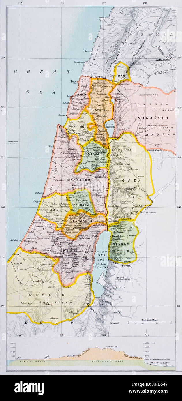 Map of ancient Palestine. Stock Photo