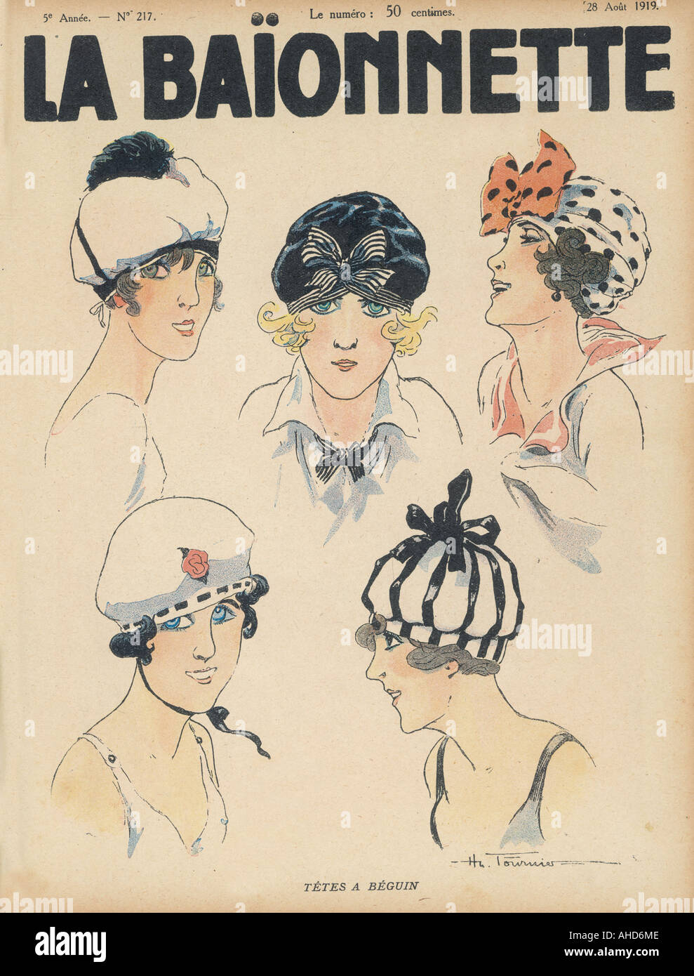 Fancy Hats For 1919 Stock Photo