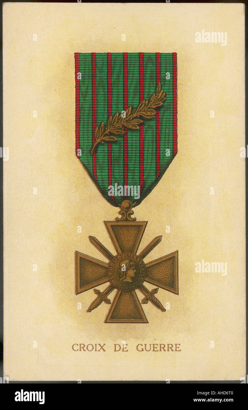 Croix De Guerre Card Stock Photo