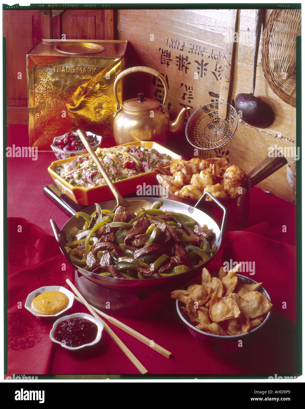 Chinese Meal 1970s Stock Photo