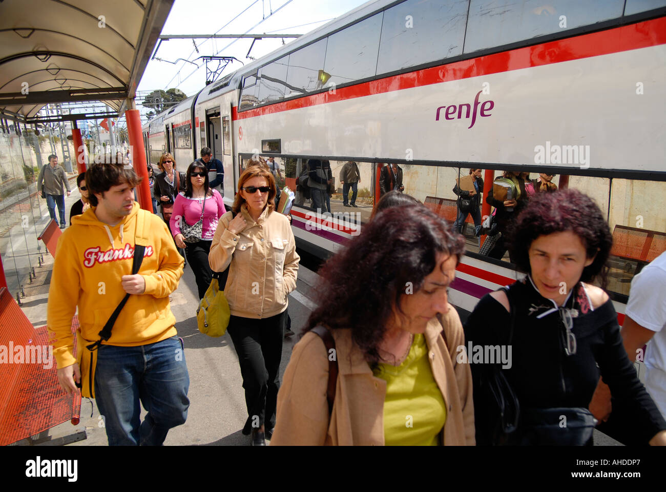 Suburban Service Area. Barcelona Coast, Catalonya, Spain. Renfe Stock ...