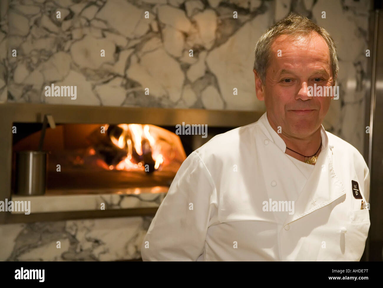 Detroit Michigan Celebrity chef Wolfgang Puck at the Wolfgang Puck Grille in the MGM Grand casino Stock Photo