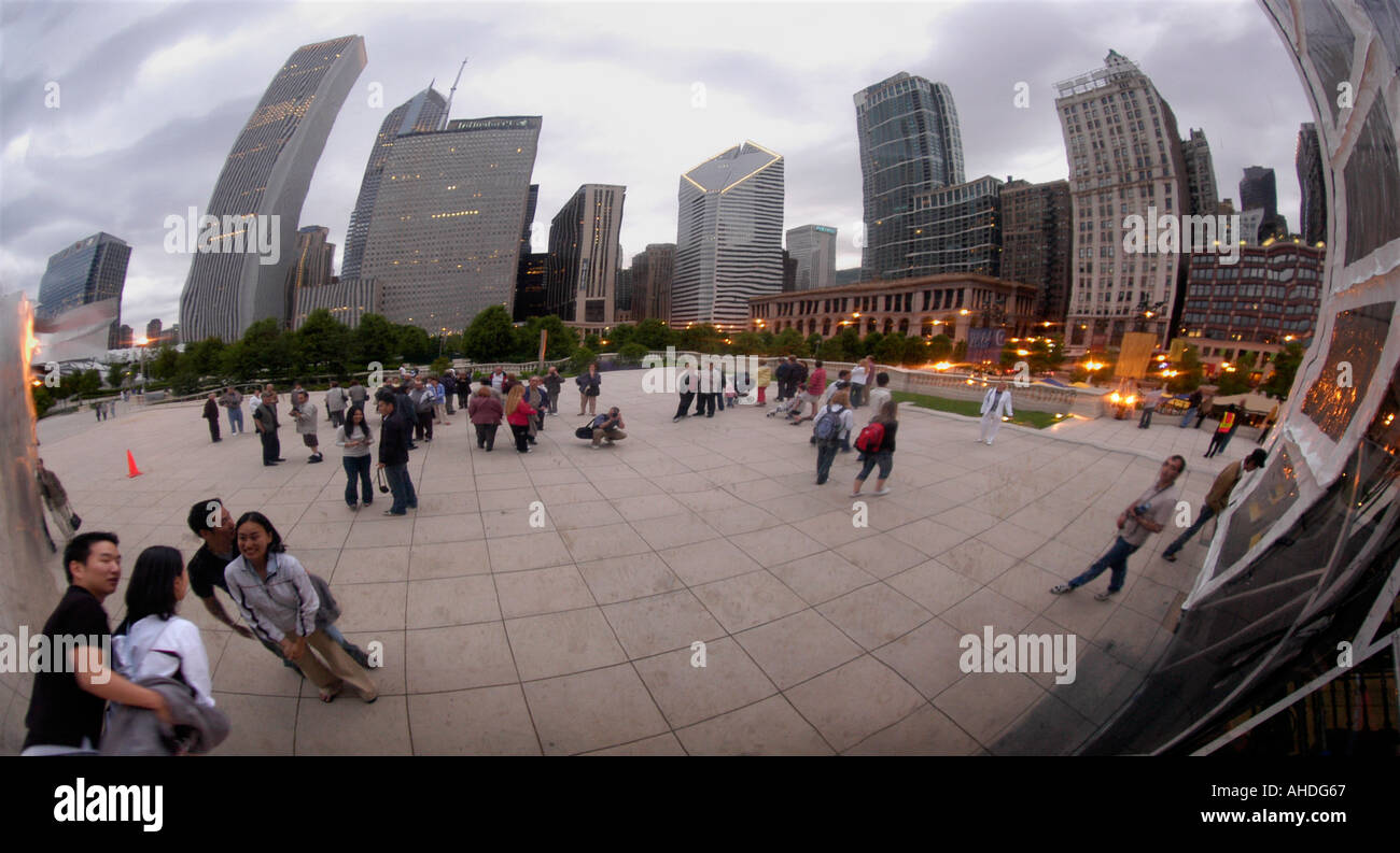 Reflexion of Chicago in the mirror ball, Chicago, Illinois, USA Stock Photo