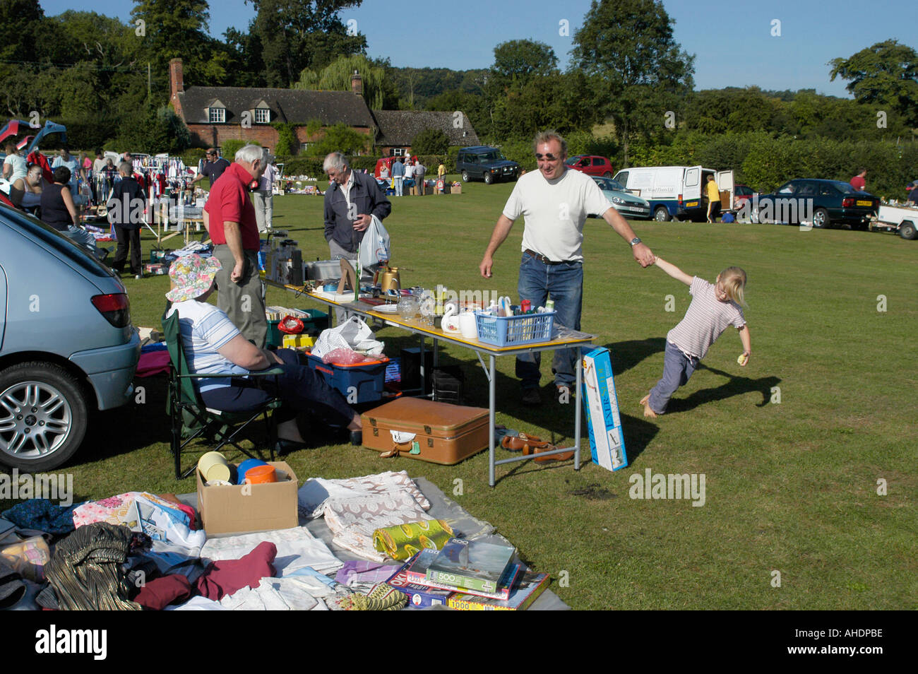Car boot sale Wytham Oxford Stock Photo Alamy