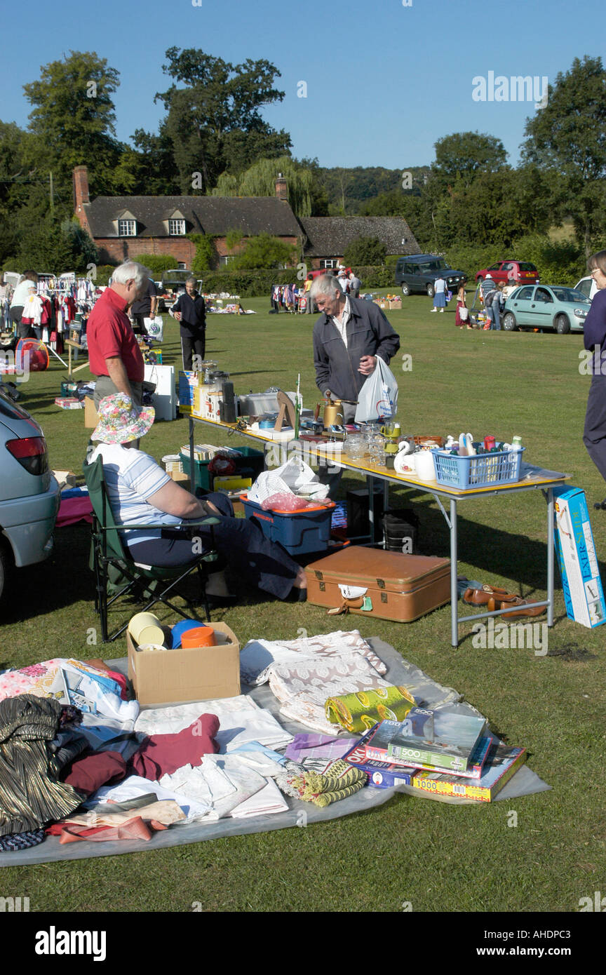 Car boot sale Wytham Oxford Stock Photo Alamy