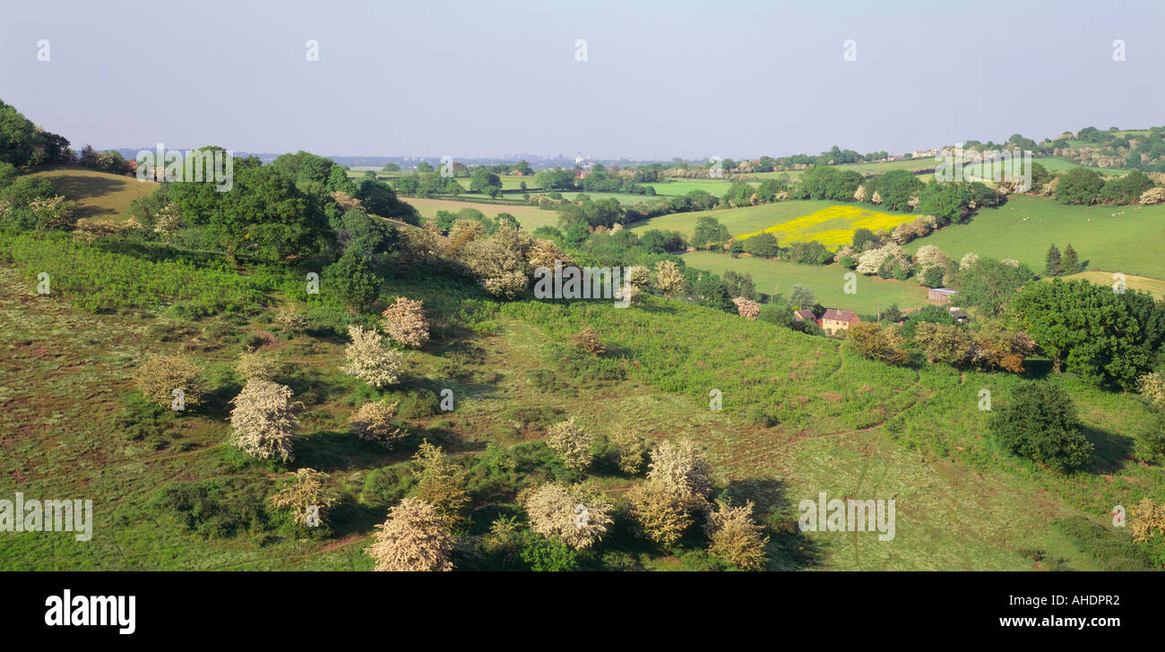 Looking towards Birmingham city centre from the Clent Hills West Midlands central England UK Stock Photo