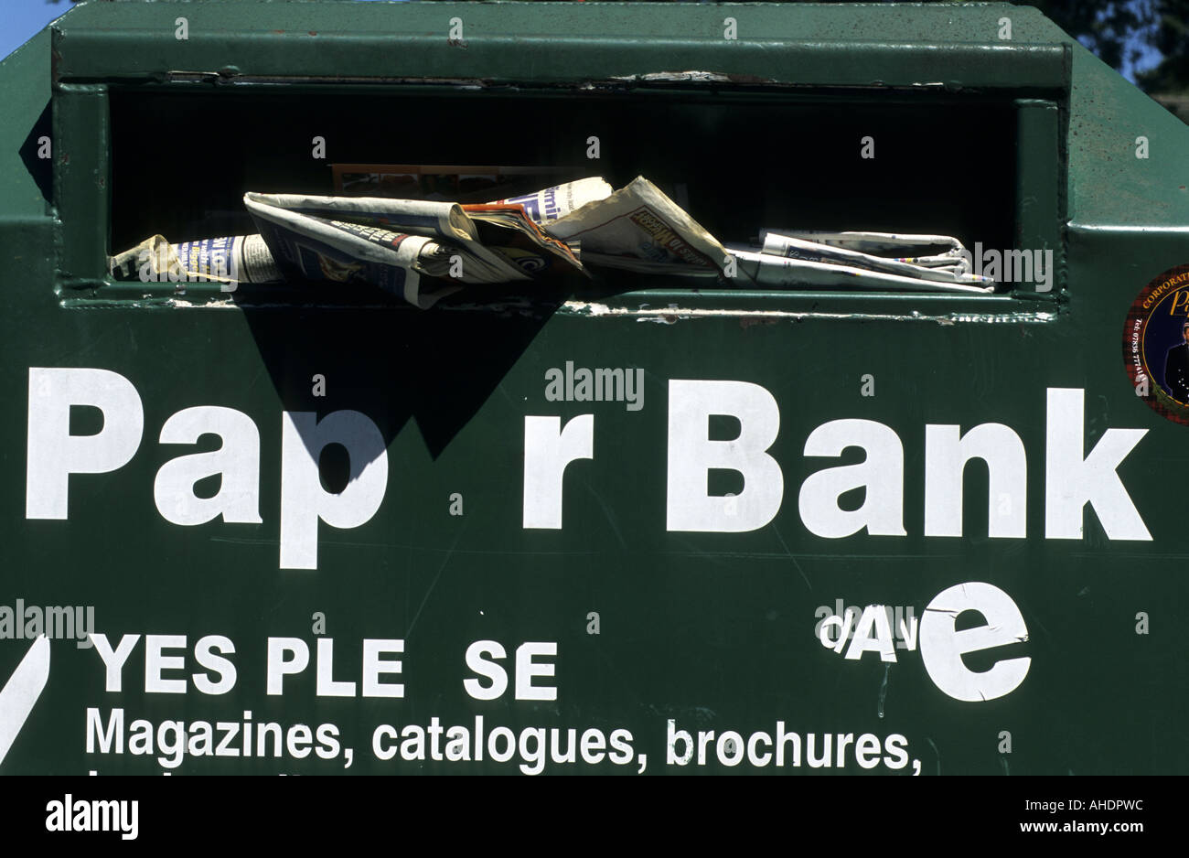 Paper recycling bank, West Midlands, England, UK Stock Photo Alamy