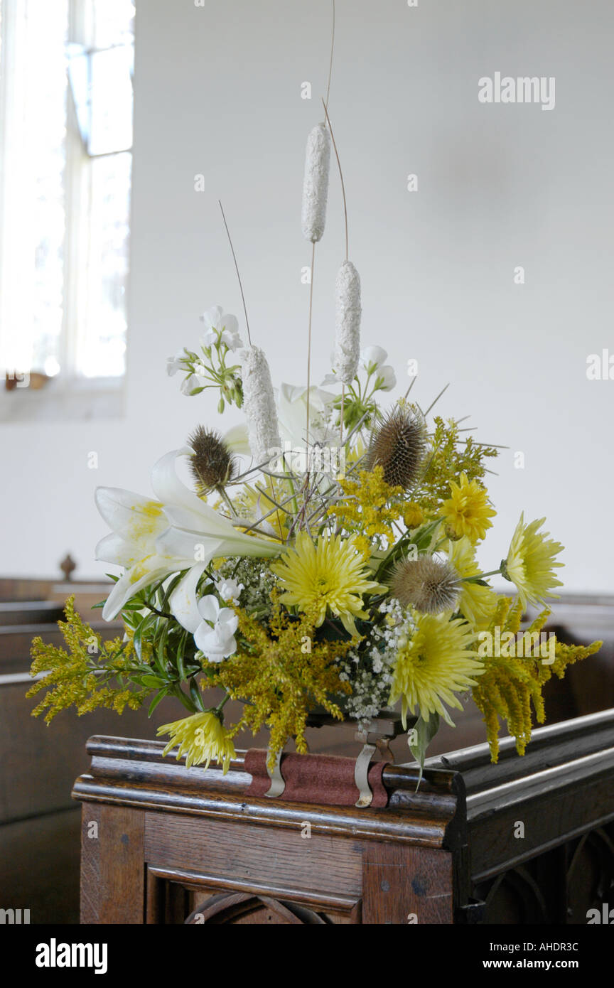 flower arrangement in the Parish church at Churchill near Chipping