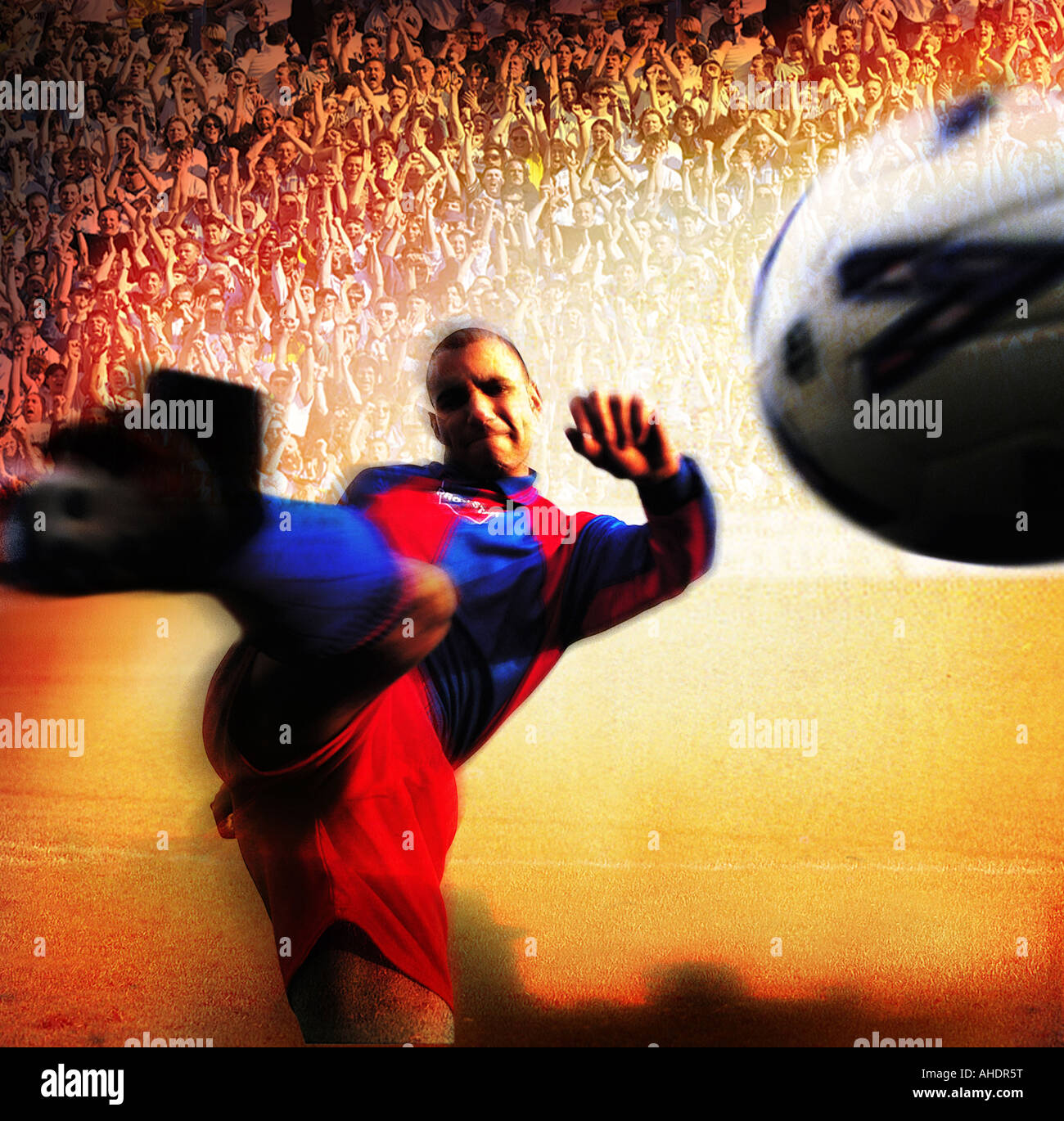 football soccer ball kick abstract scorer player Stock Photo Alamy