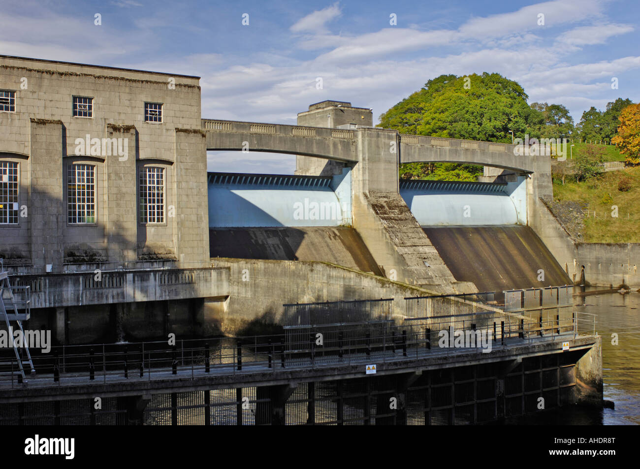 Pitlochry Dam and River Tummel Pitlochry Perthshire Stock Photo Alamy
