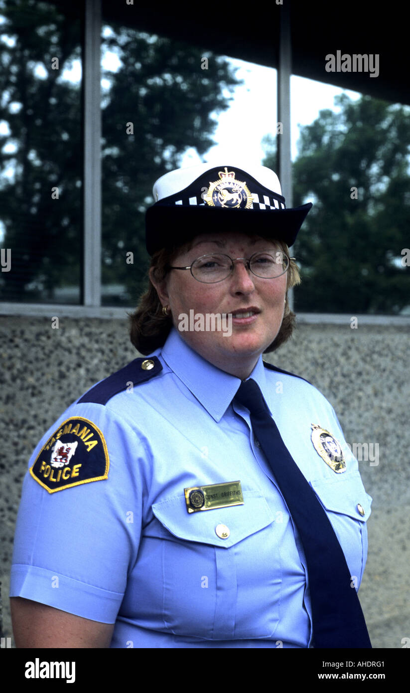 Tasmania Police woman constable, Tasmania, Australia Stock Photo