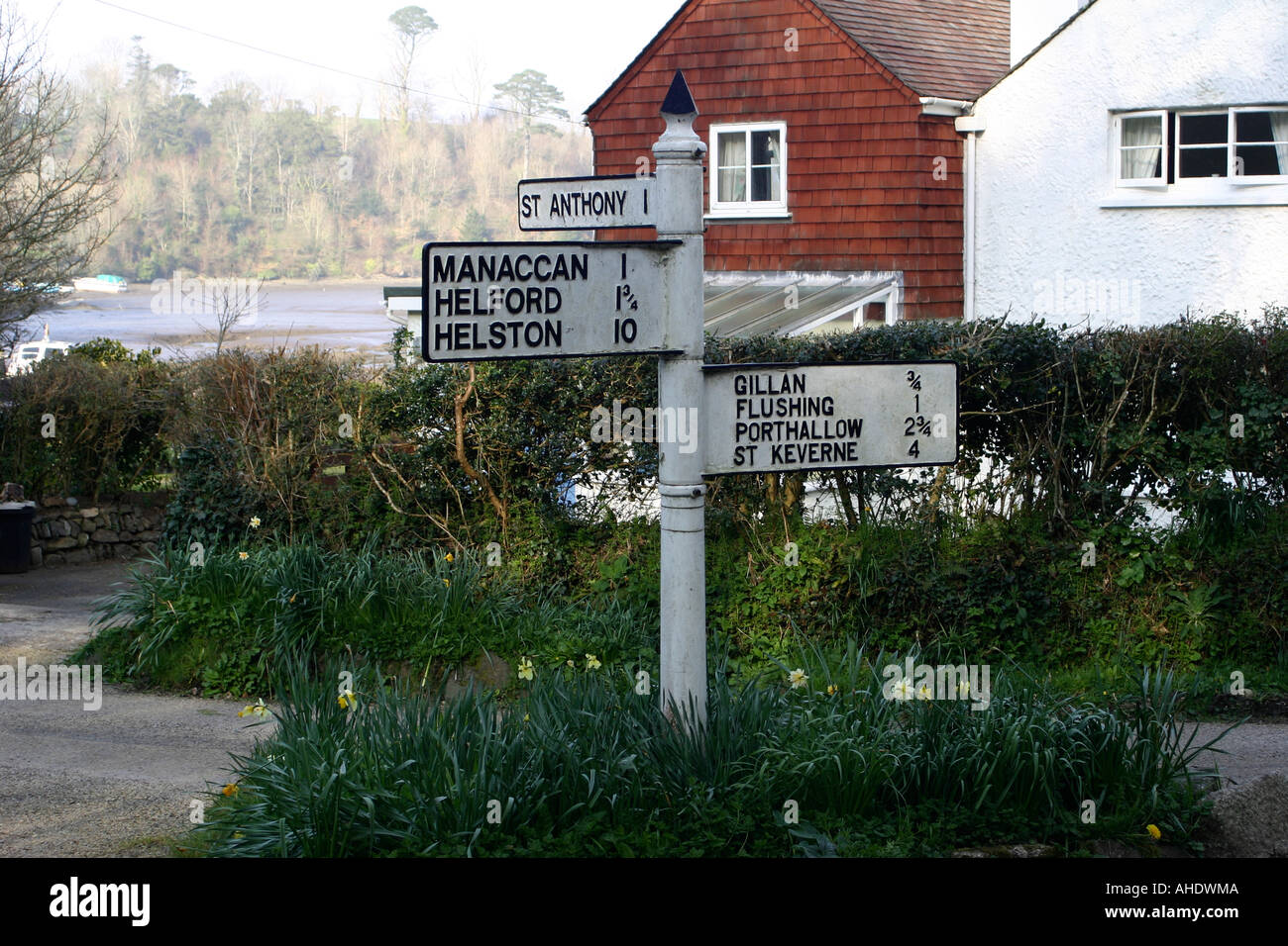 Cornish fingerpost Stock Photo