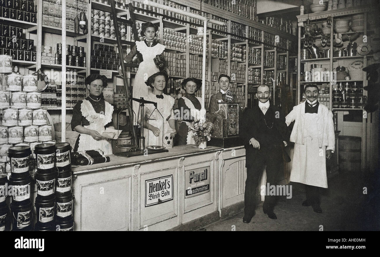 trade, foods, store, interior view, Germany, circa 1910 Stock Photo - Alamy