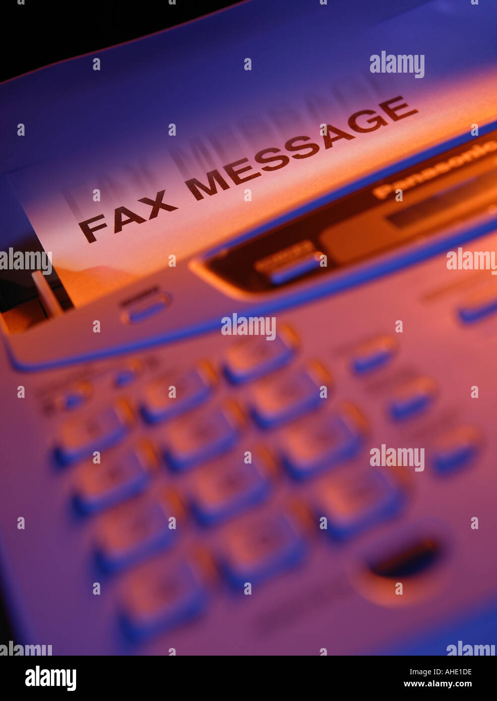 FAX MACHINE SENDING MESSAGE Stock Photo Alamy