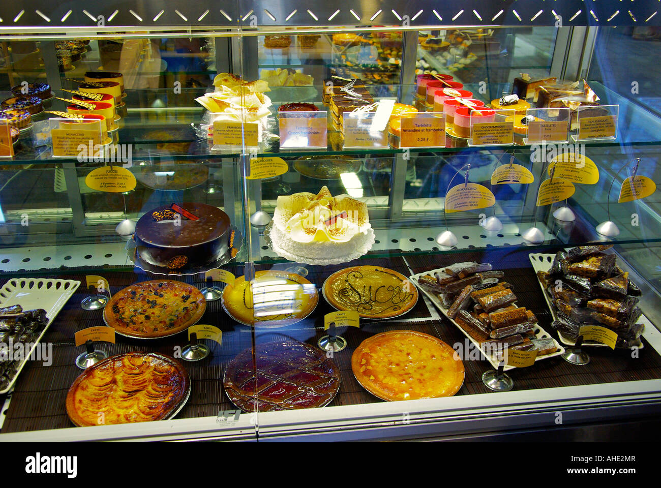 A mix of pastries and desserts for sale at a bakery Stock Photo Alamy