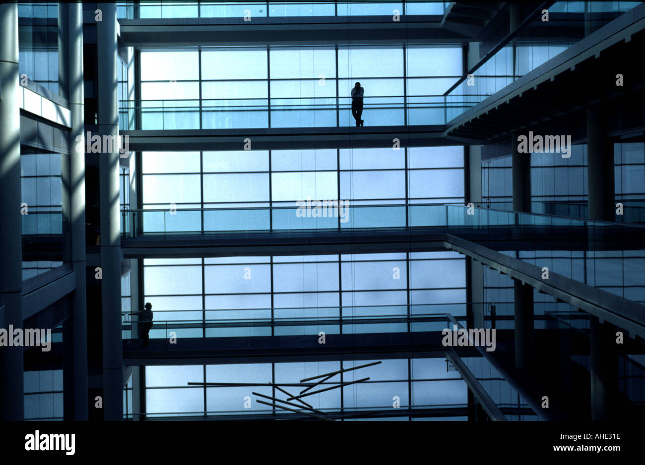 UK London Grays Inn Road Office Building Walkway Silhouette  Stock Photo