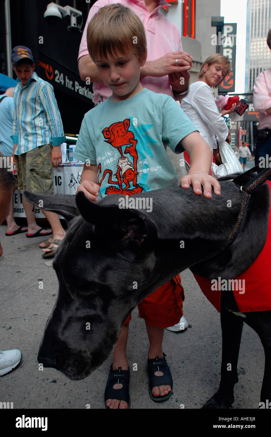 Children and adults look for potential pets at Broadway Barks adoption