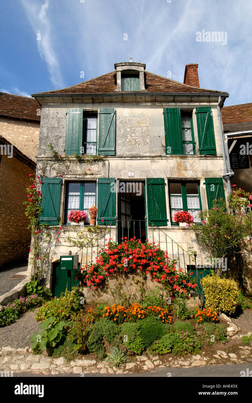 House frontage, Anglessurl'Anglin (86260), Vienne, France