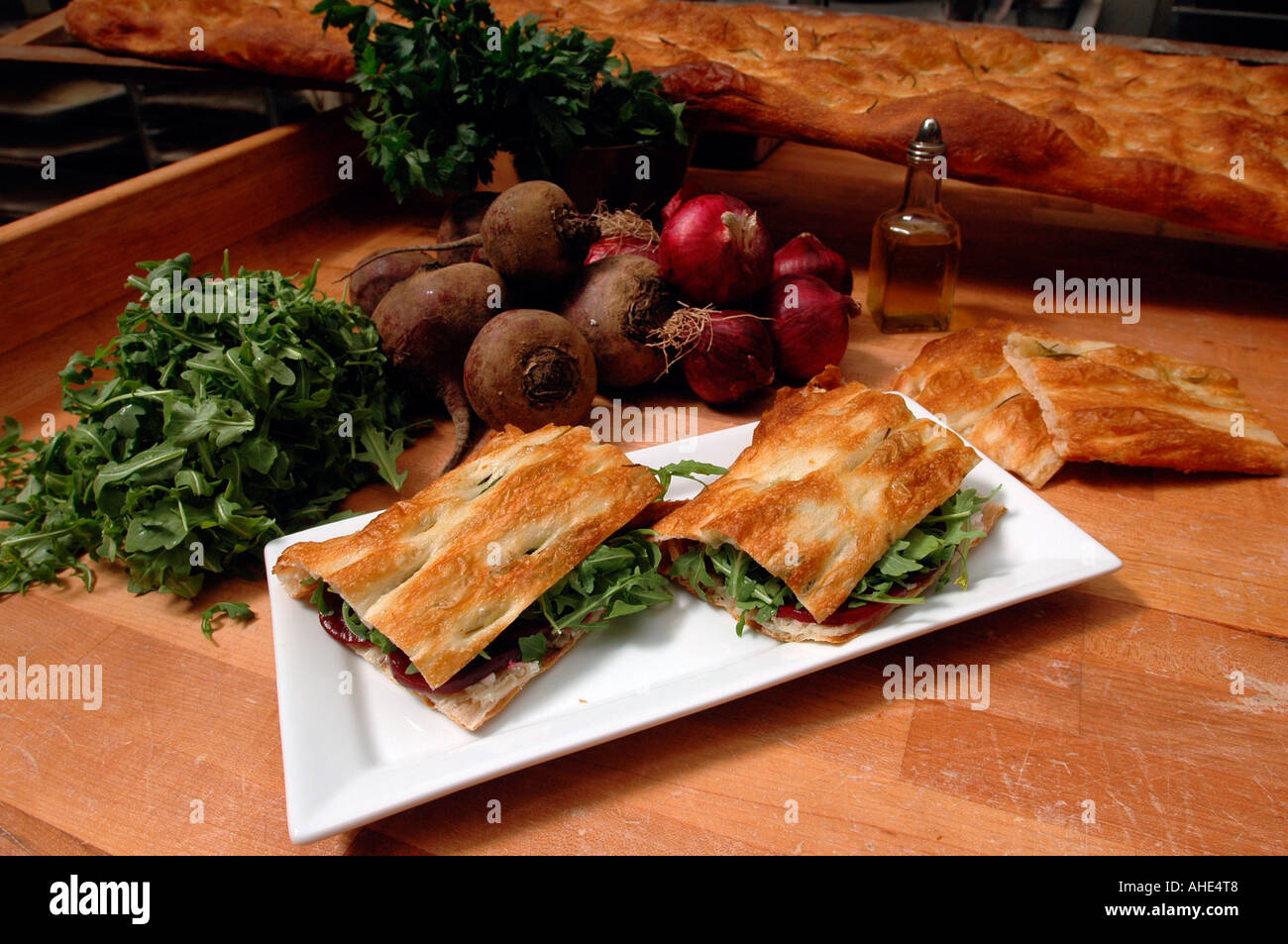 Goat cheese arugula and beet sandwich from the Grandaisy Bakery
