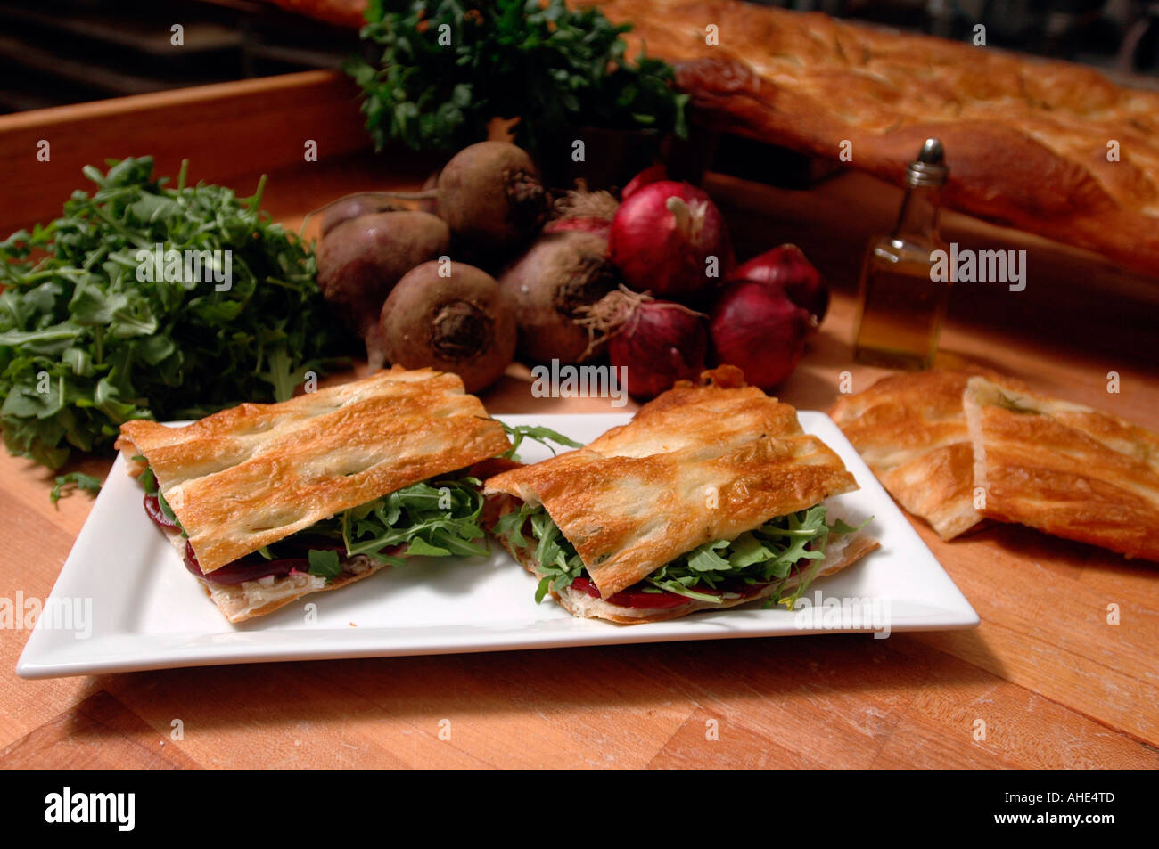 Goat cheese arugula and beet sandwich from the Grandaisy Bakery