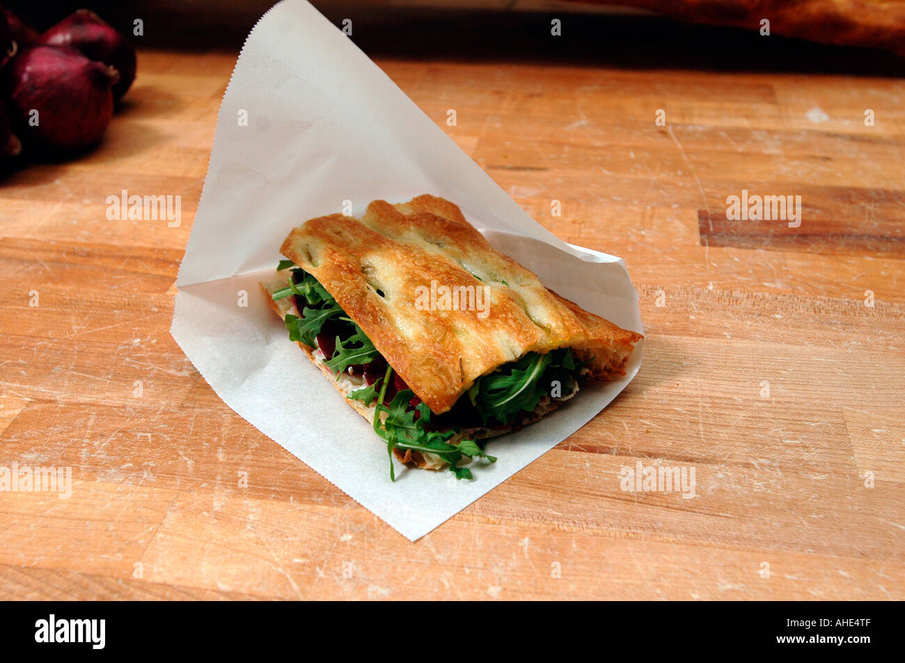 Goat cheese arugula and beet sandwich from the Grandaisy Bakery