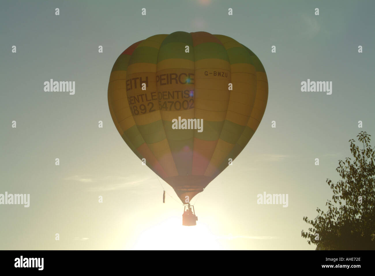 Hot air balloon near Leeds Castle Kent Stock Photo Alamy